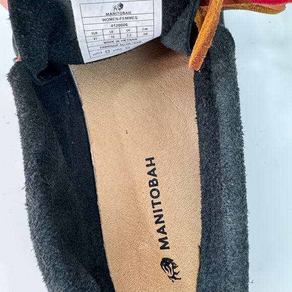 Manitobah Modern Moccasin Shoes Womens US 10 Black Grain Leather Flat 4120006 - Picture 8 of 8